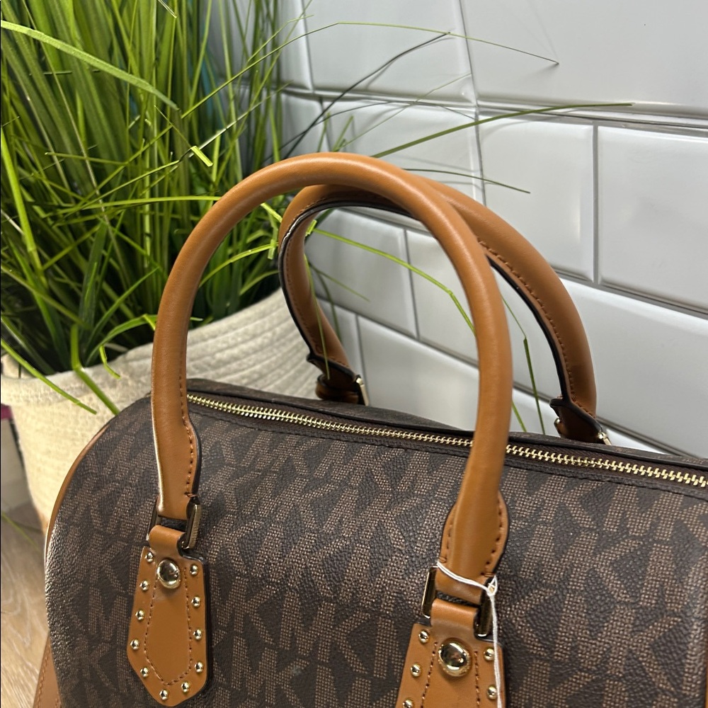 0301 Michael Kors Brown Signature Satchel 253640301 - Picture 5 of 14